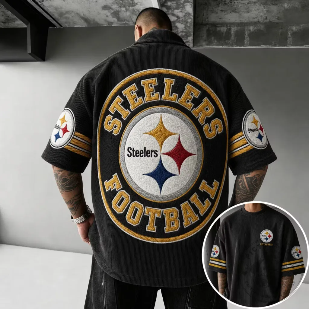 Vintage Corduroy Short Sleeve Shirt for Pittsburgh Steelers Football Fans 62 Vintage Corduroy Short Sleeve Shirt for Pittsburgh Steelers Football Fans