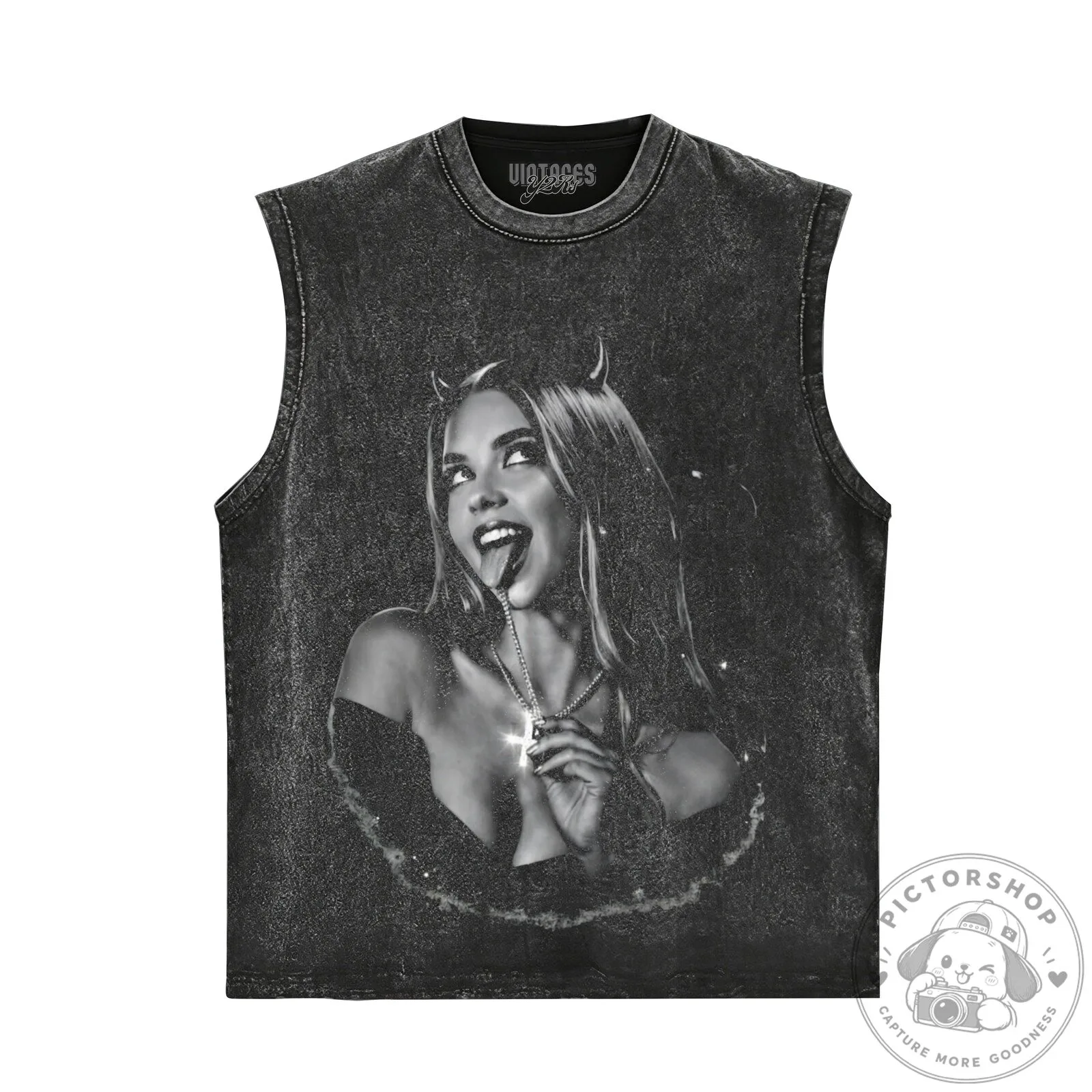 Sydney Sweeney Devilish Charm Black and White Graphic T-Shirt 13 Sydney Sweeney Devilish Charm Black and White Graphic T-Shirt