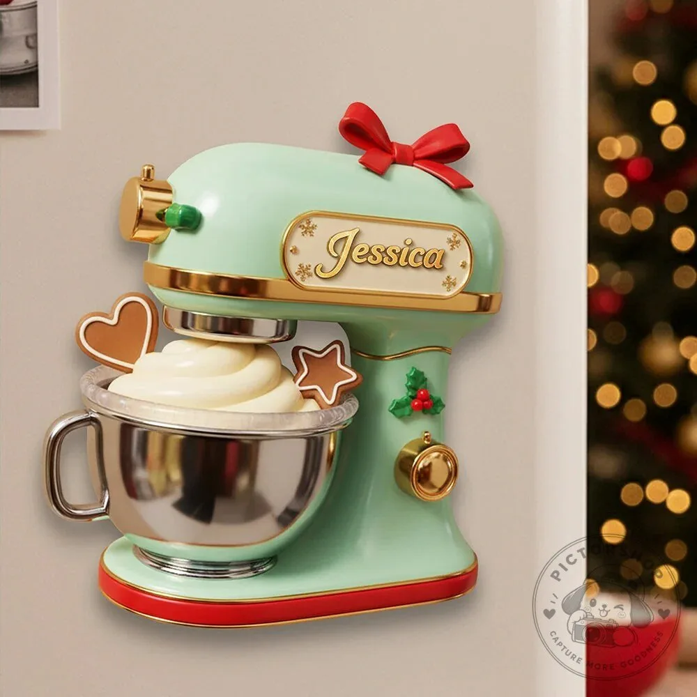Personalized Christmas Stand Mixer Baking Holiday Refrigerator Magnet