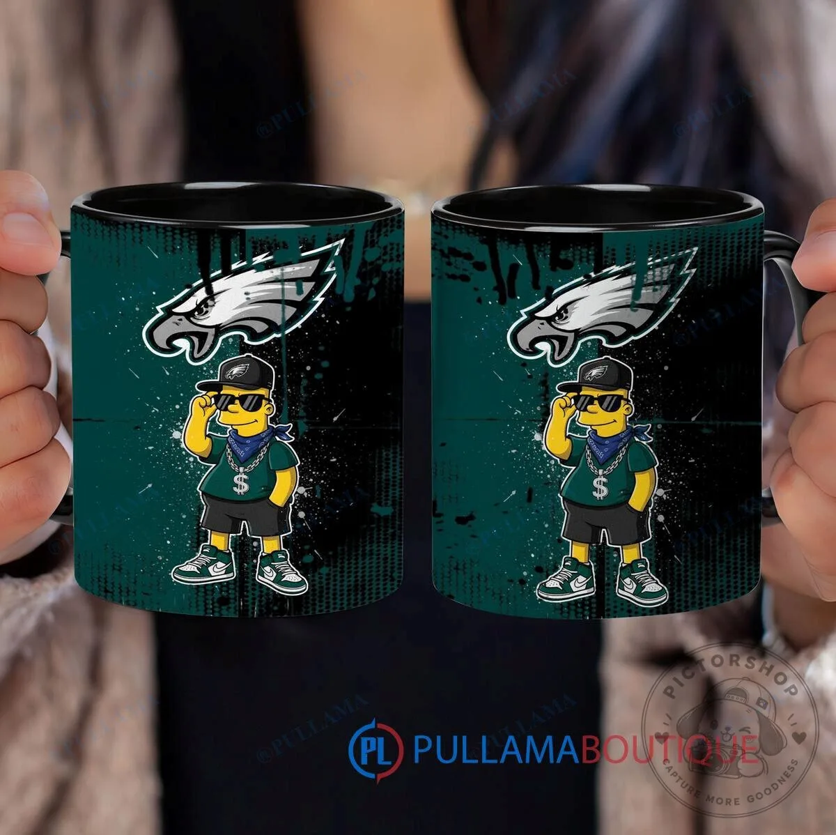 Philadelphia Eagles Bart Simpson The Simpsons Football Fan Coffee Mug