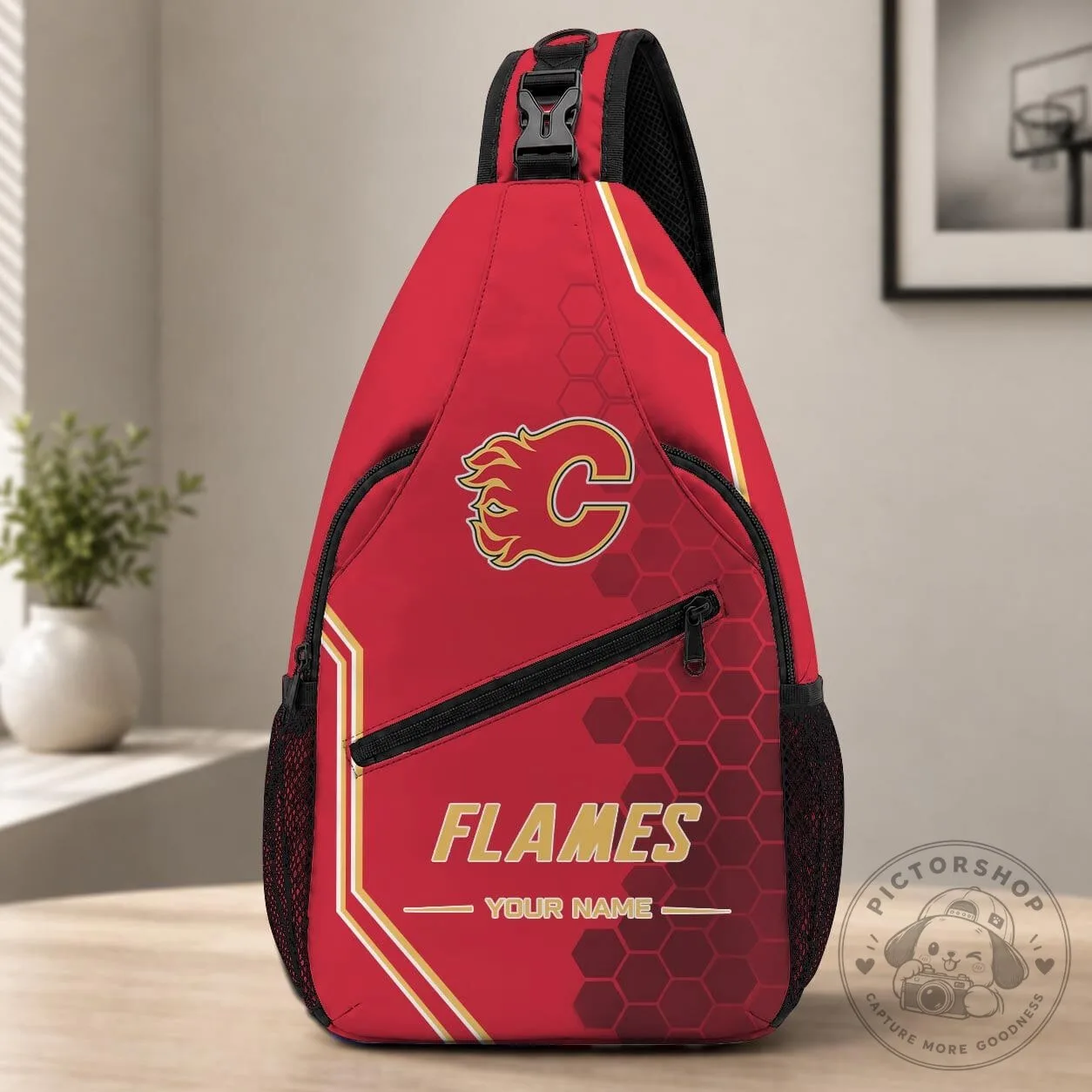 Calgary Flames Personalized Crossbody Sling Bag Chest Pack