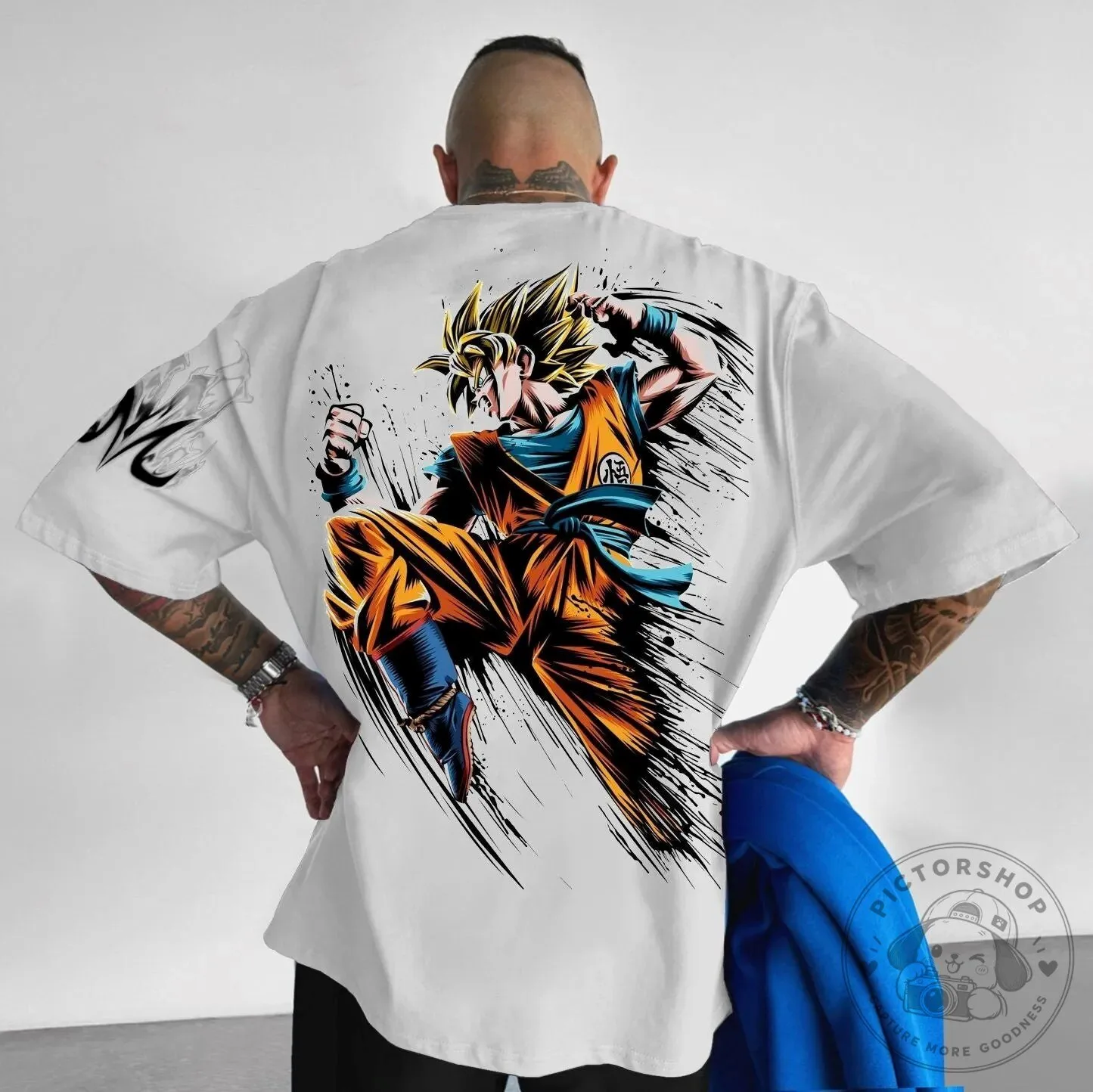 Dragon Ball Z Super Saiyan Goku Anime Manga Character White T-Shirt
