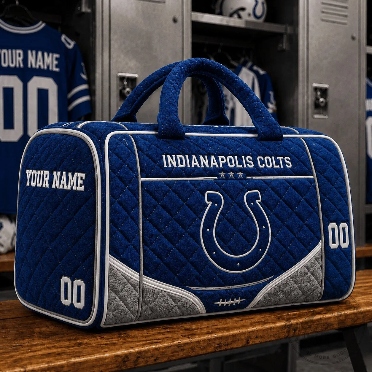 Indianapolis Colts Quilted Duffle Bag with Custom Name and Number