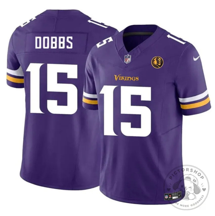 Minnesota Vikings Football Josh Dobbs Number 15 Purple Fan Jersey