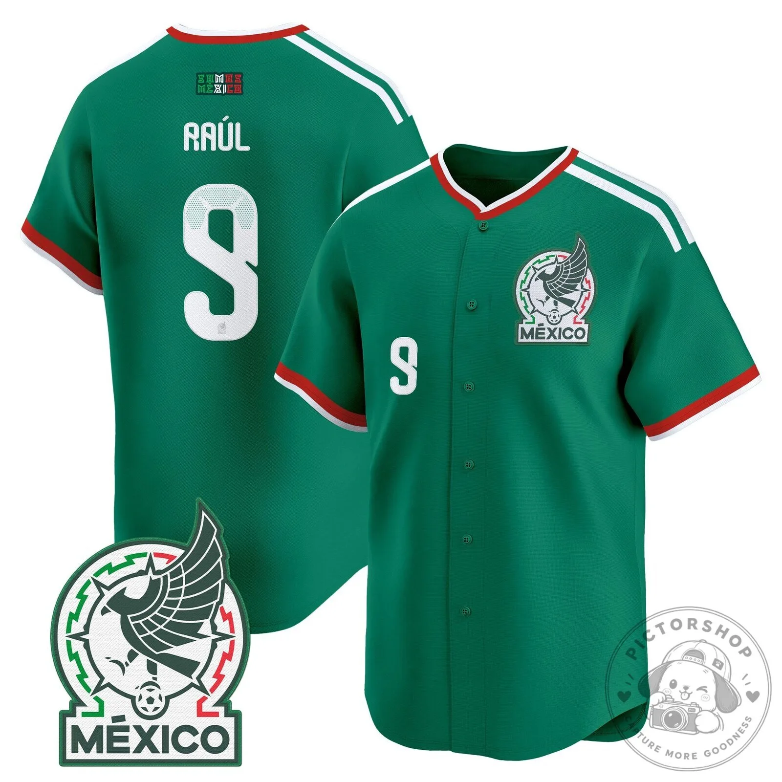 Mexico National Team Raúl Baseball Jersey Green