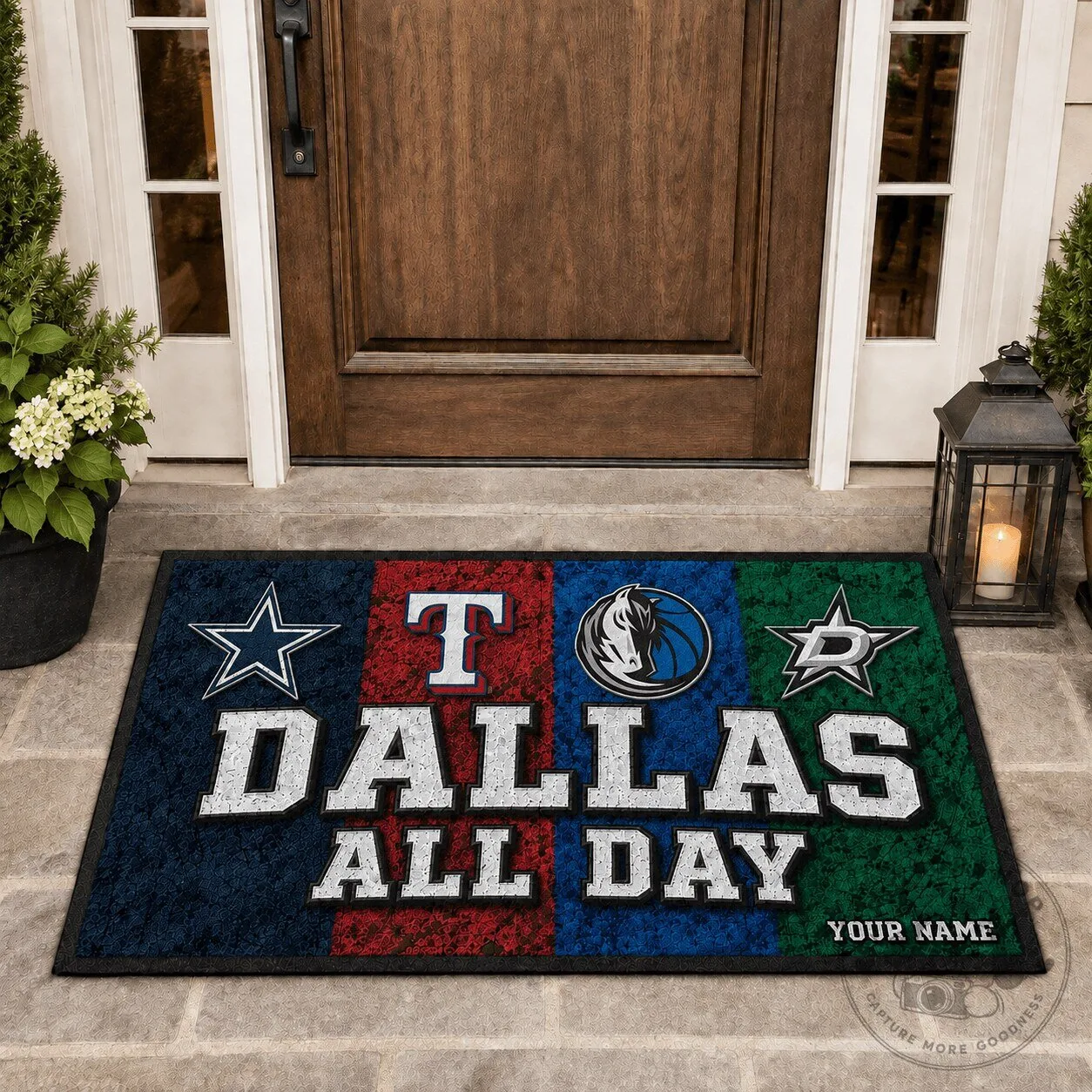 Dallas All Day Personalized Sports Fan Doormat