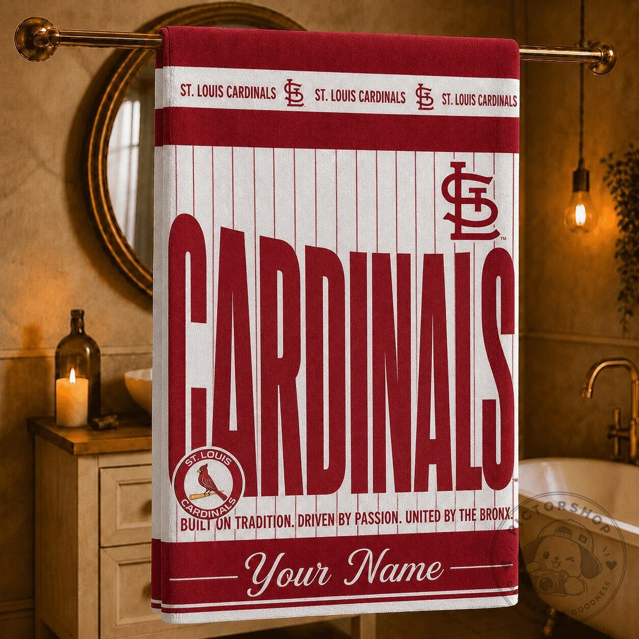 St. Louis Cardinals Personalized Baseball Fan Premium Bath Towel