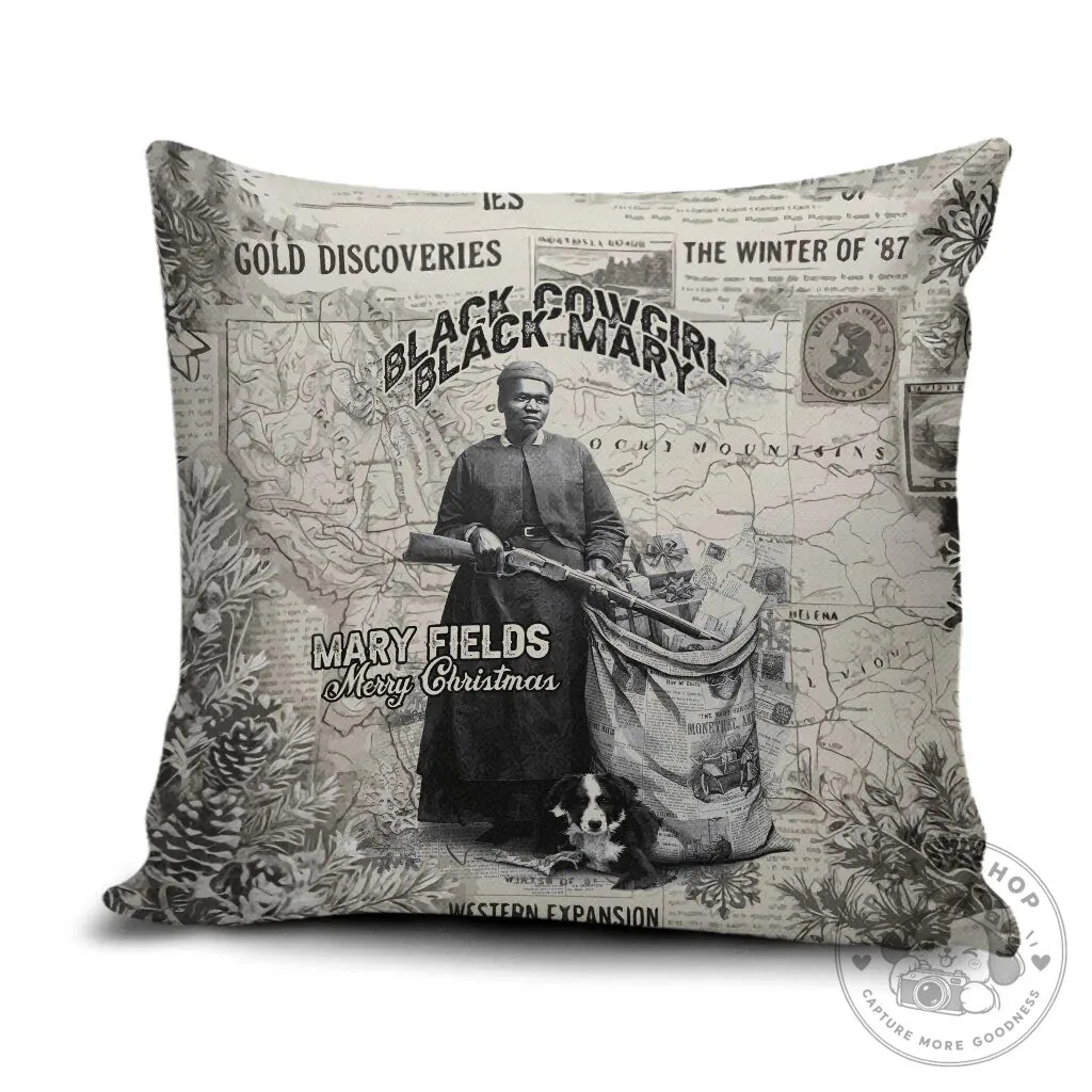 Mary Fields Black Cowgirl Vintage Western Christmas Pillow Cover