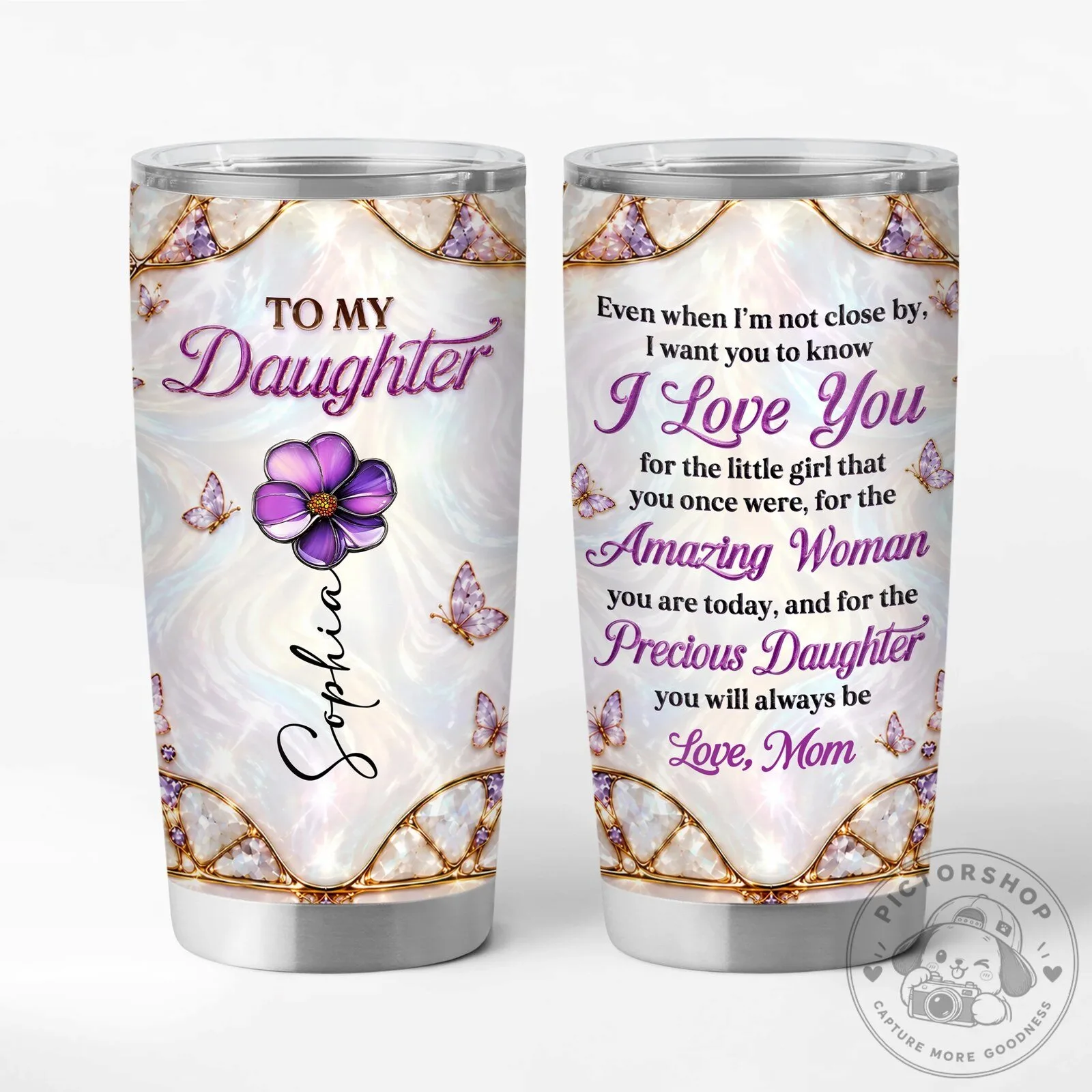 To My Daughter Personalized Birth Month Flower Tumbler