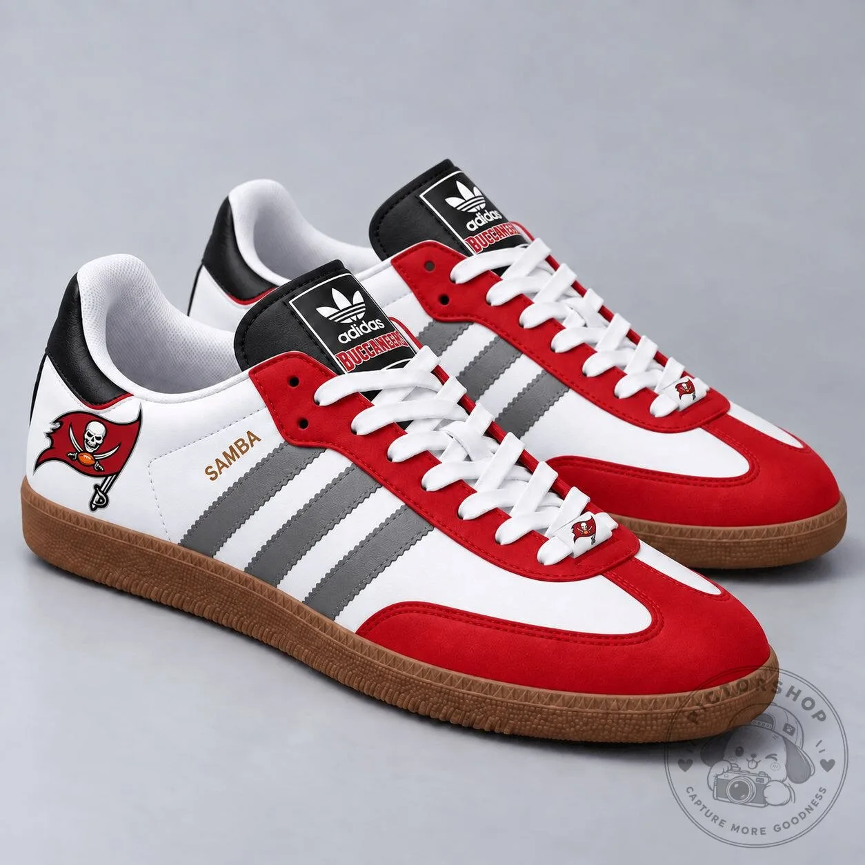 Tampa Bay Buccaneers NFL Team Logo Red and White Samba Shoes
