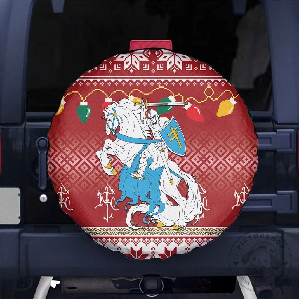Lithuanian Vytis Christmas Ugly Sweater Style Spare Tire Cover