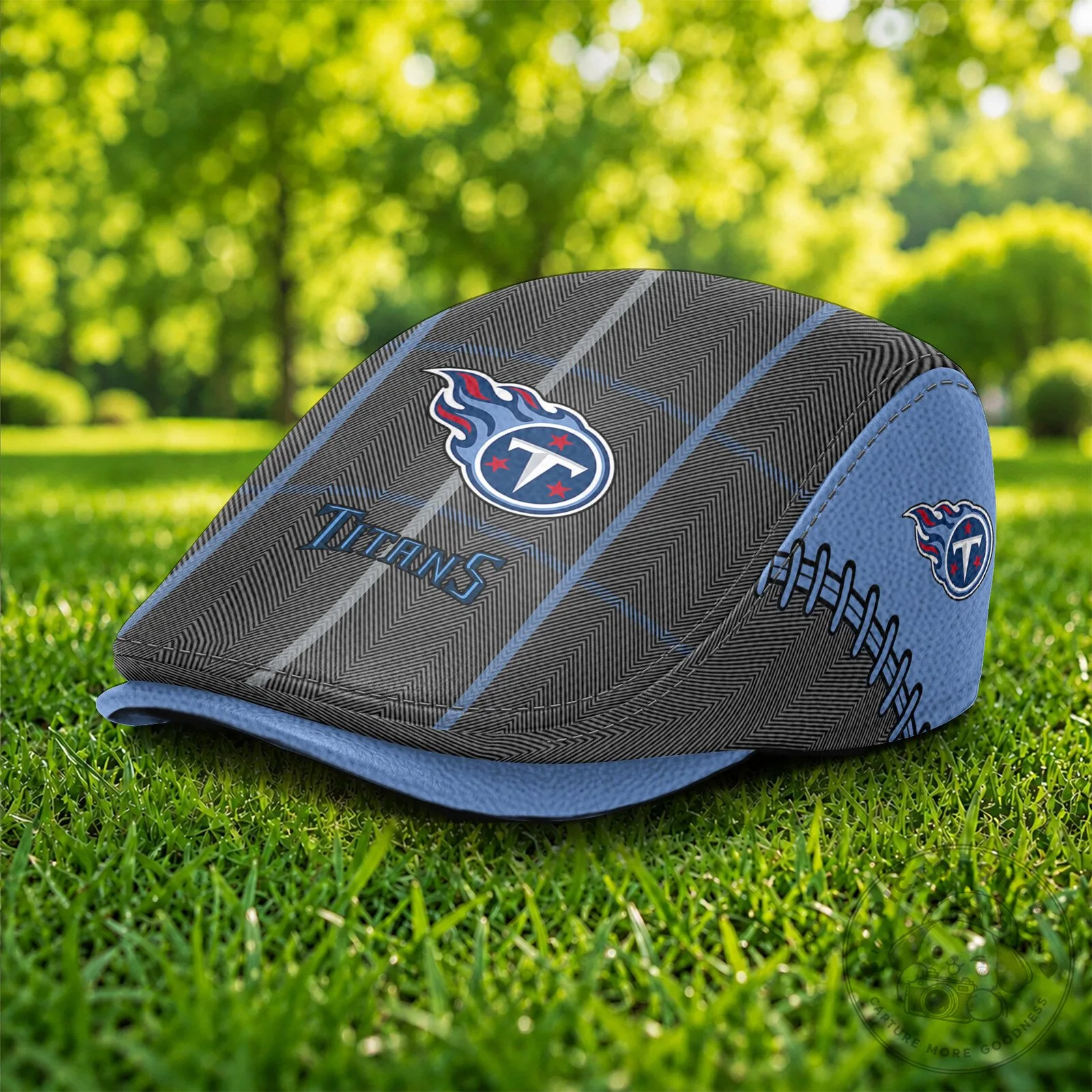 Tennessee Titans NFL Football Team Logo Striped Pattern Flat Cap Hat 2 Tennessee Titans NFL Football Team Logo Striped Pattern Flat Cap Hat