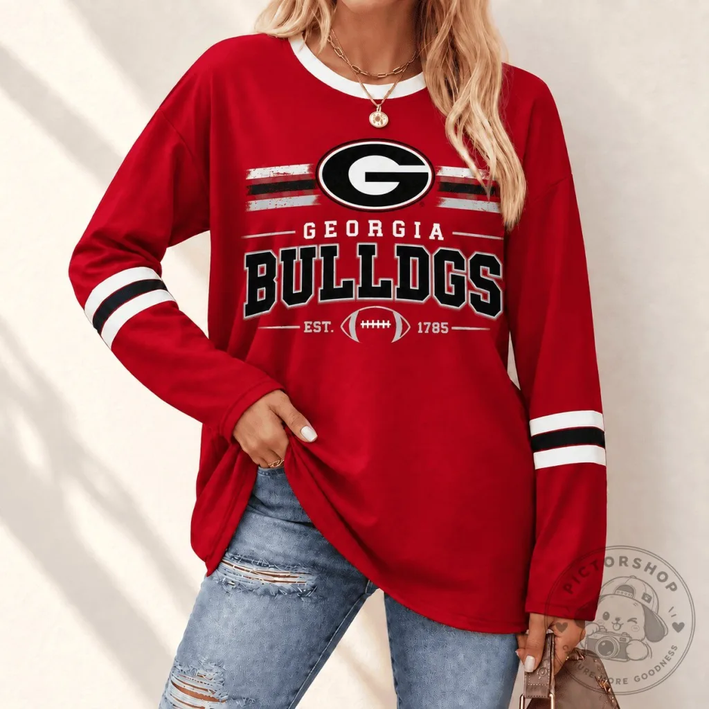 Georgia Bulldogs NCAA Team Heritage Established Red Long Sleeve T-Shirt Georgia Bulldogs NCAA Team Heritage Established Red Long Sleeve T-Shirt