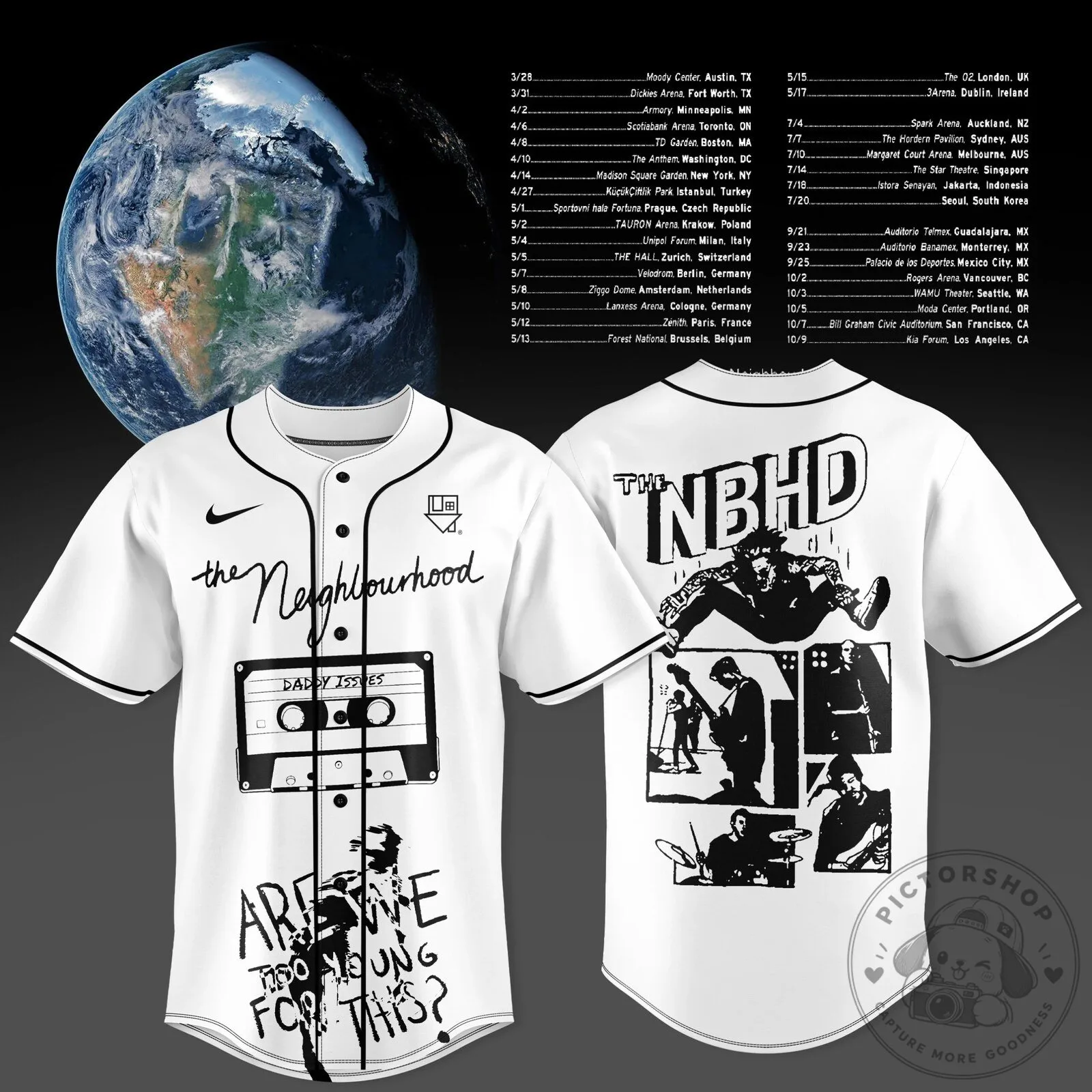 The Neighbourhood Daddy Issues World Tour Baseball Jersey