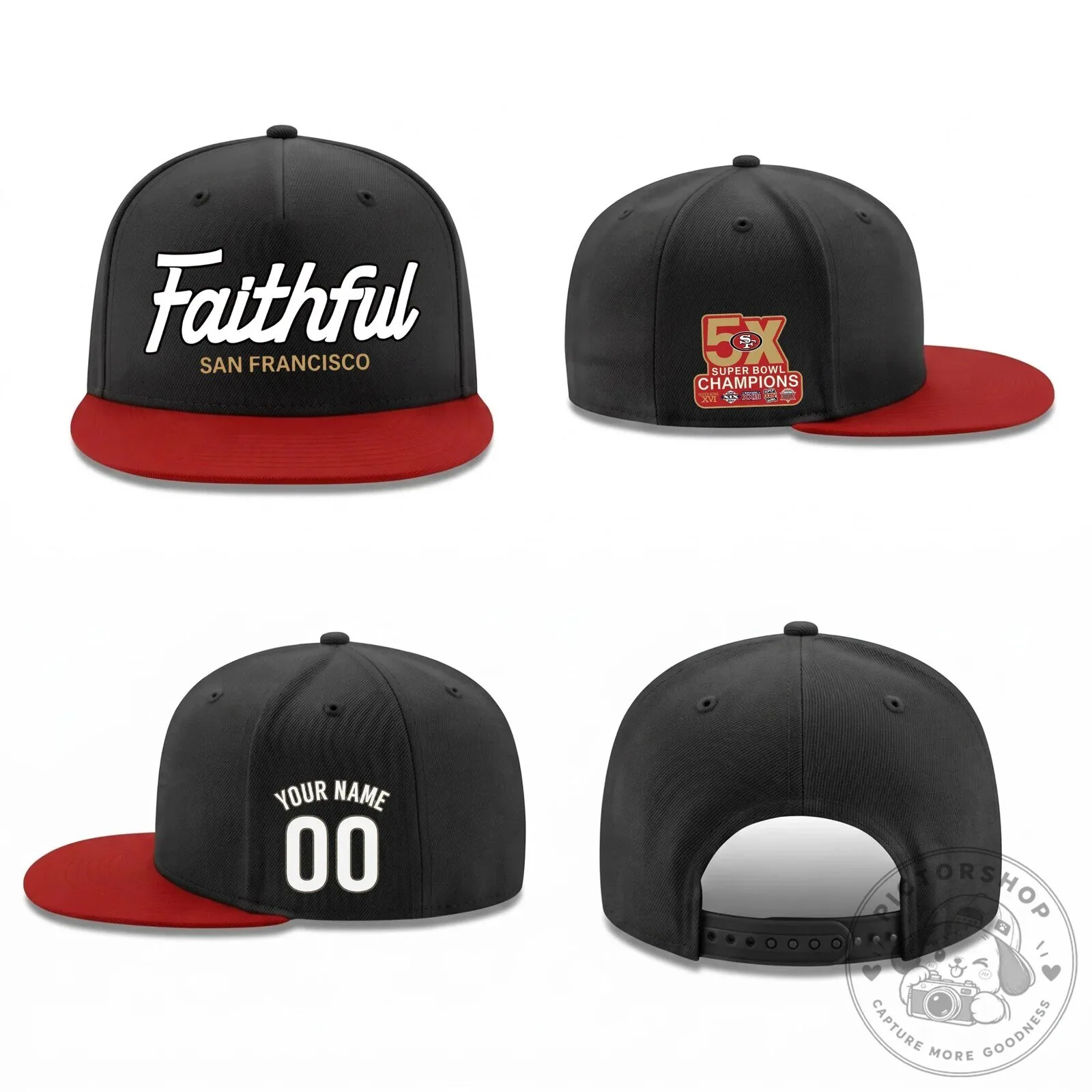 San Francisco 49ers Faithful Super Bowl Champions Personalized Snapback Cap Hat