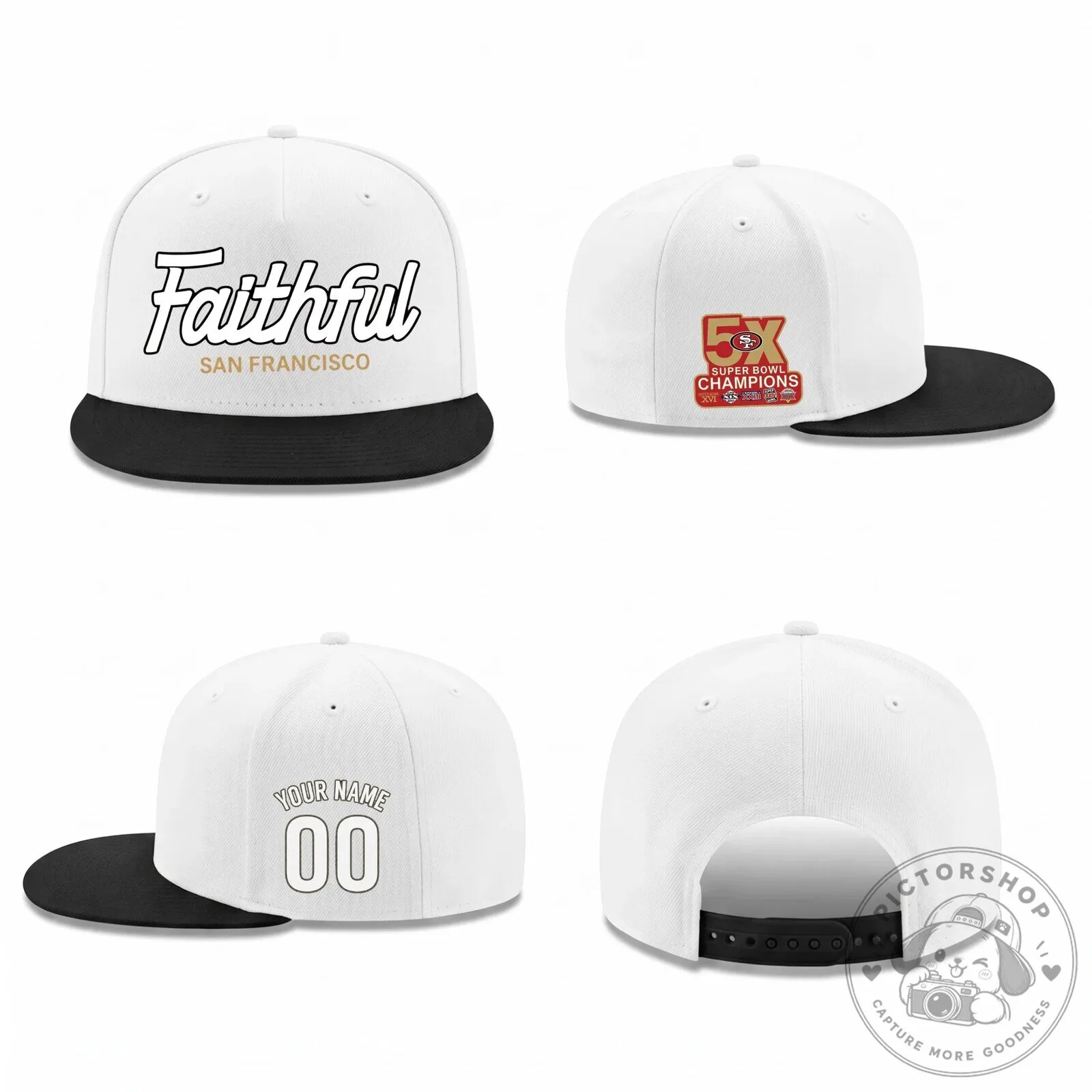 San Francisco 49ers Faithful Super Bowl Champions Personalized Snapback Cap Hat 11 San Francisco 49ers Faithful Super Bowl Champions Personalized Snapback Cap Hat