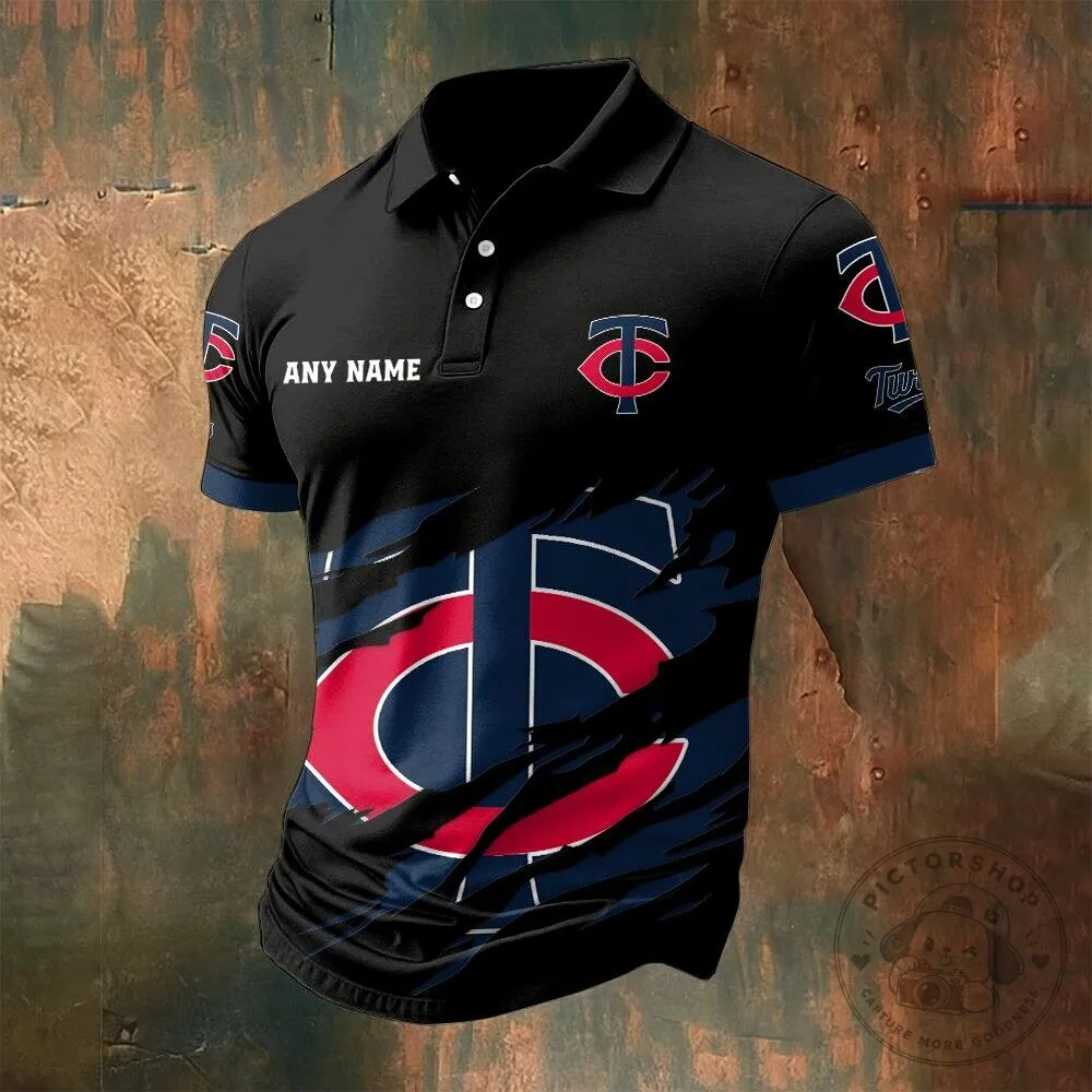Minnesota Twins Personalized Name Multi Color Baseball Team Polo Shirt