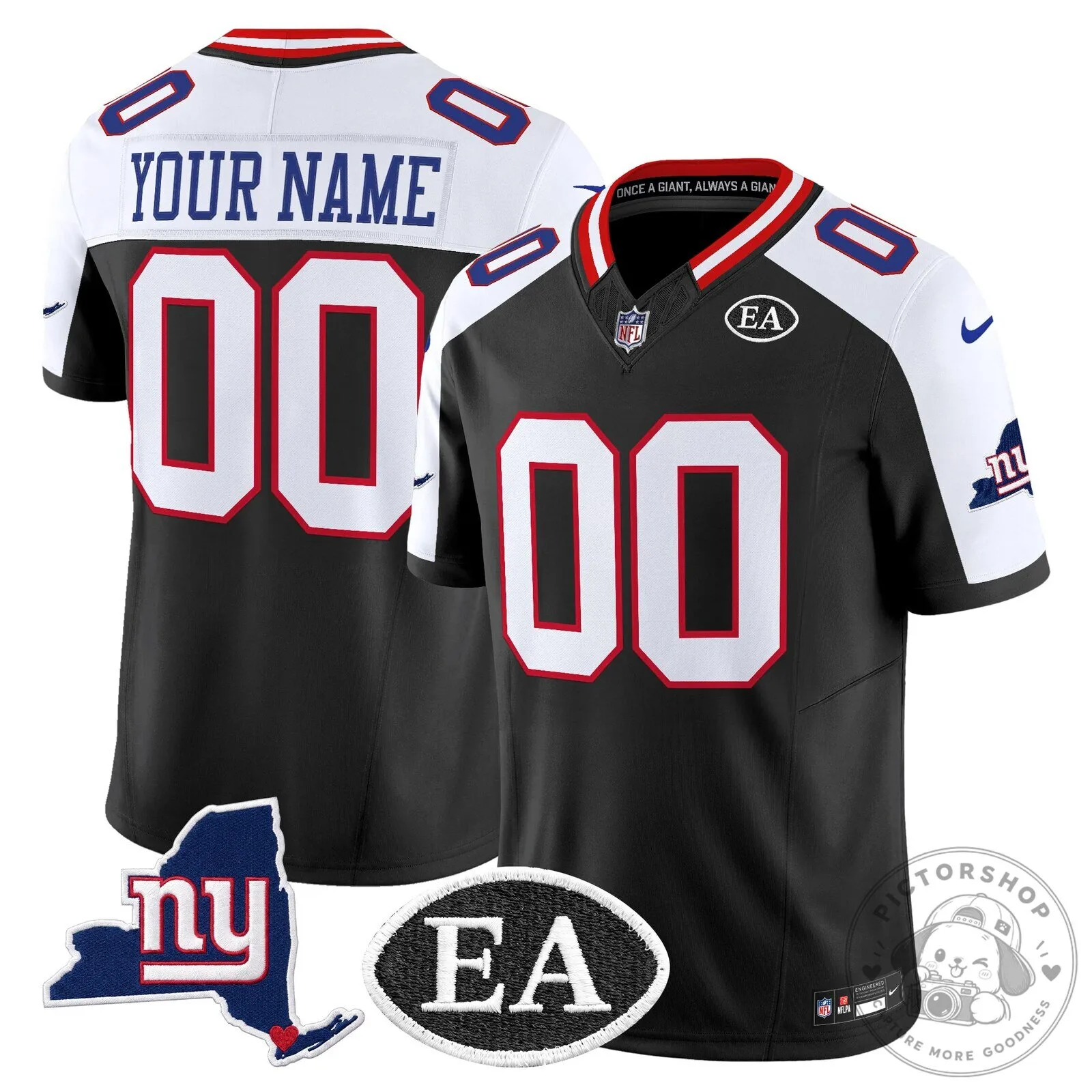 New York Giants Ernie Accorsi Memorial Custom Football Jersey