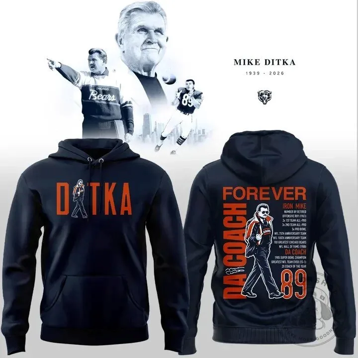 Da Coach Tribute Hoodie for Mike Ditka, Chicago Bears Football Legend