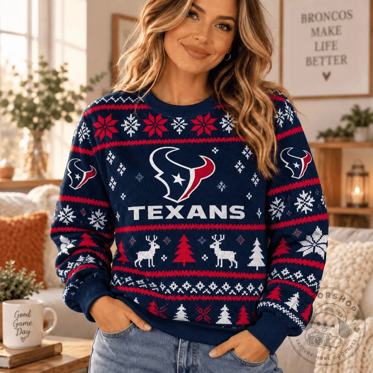 Houston Texans NFL Ugly Christmas Holiday Sweatshirt