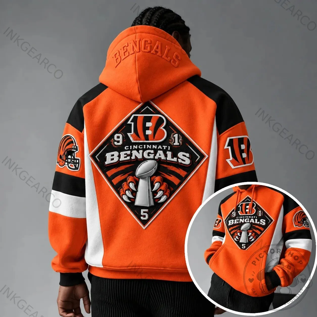 Cincinnati Bengals Super Bowl LIX Champions Football Team Orange Hoodie