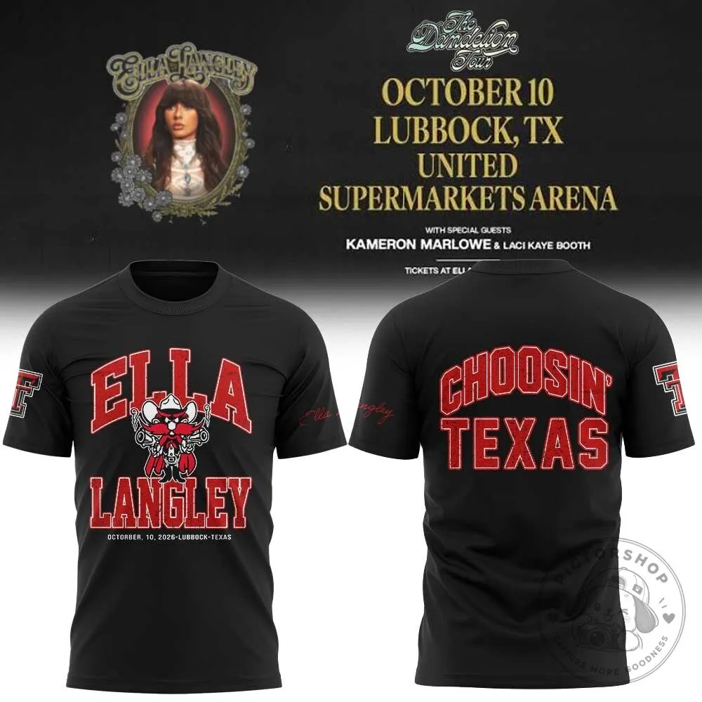 Ella Langley Choosin Texas Country Music Concert Tour Black T-Shirt