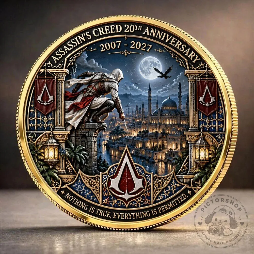 2007-2027 Commemorative Coin for Assassin's Creed 20th Anniversary Collectible Edition