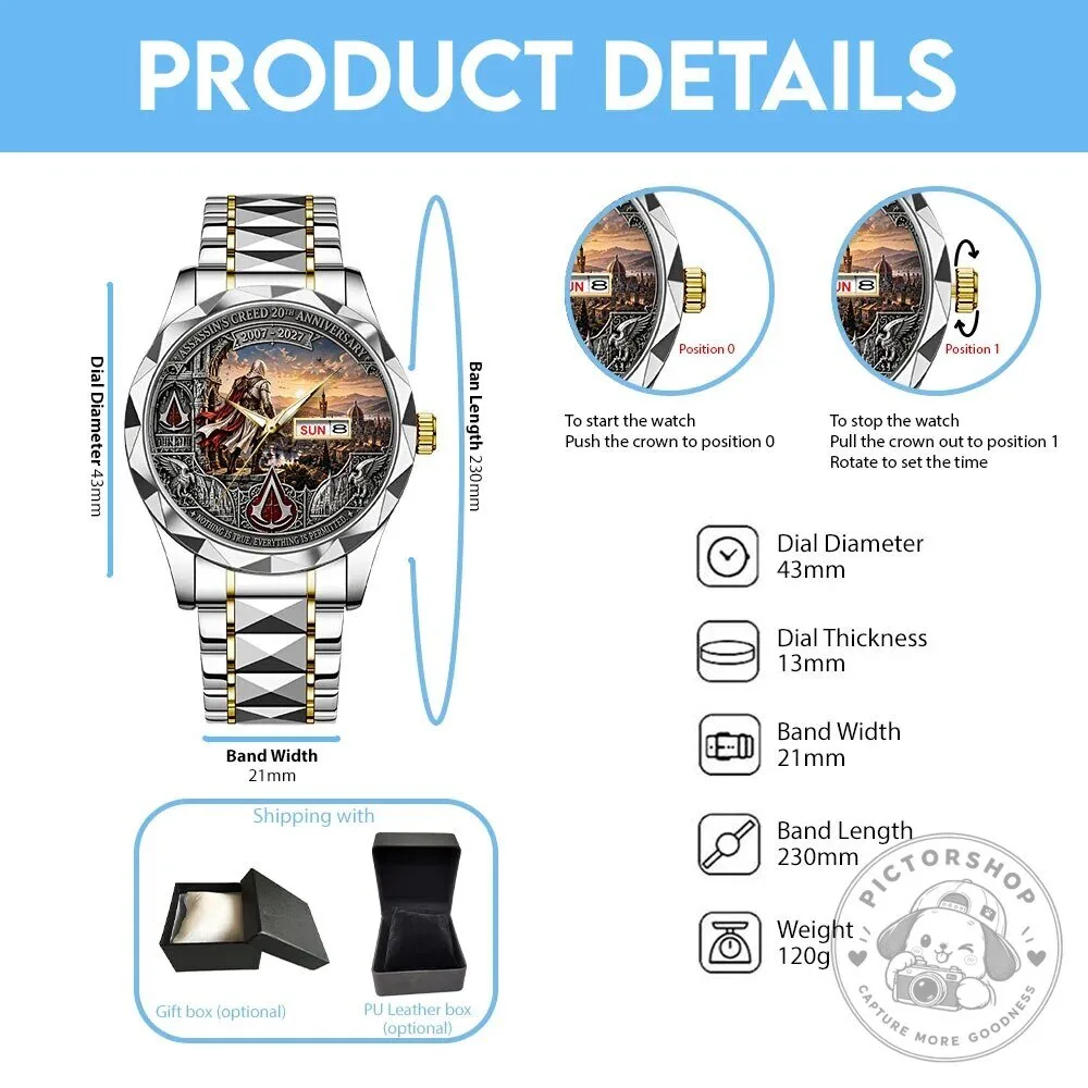 Luxury Quartz Watch Celebrating 20 Years of Assassin's Creed (2007-2027) 11 Luxury Quartz Watch Celebrating 20 Years of Assassin