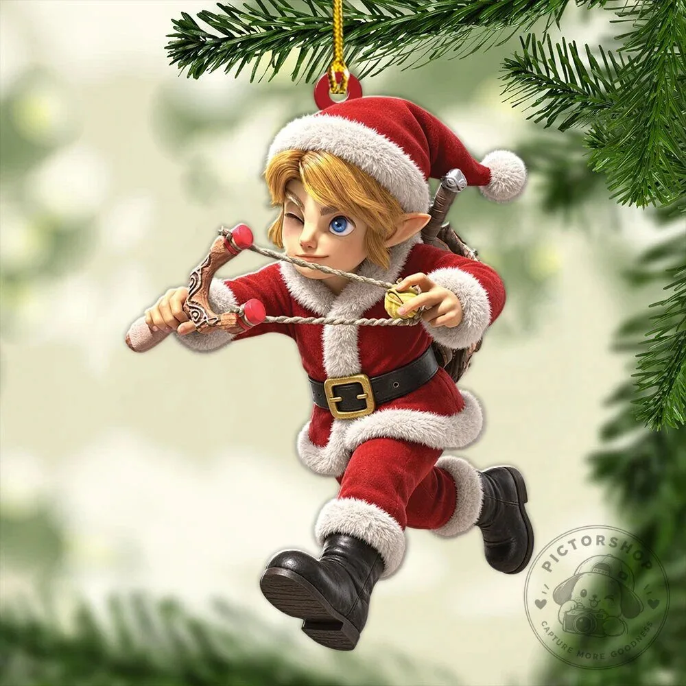 The Legend of Zelda Link Christmas Santa Claus Holiday Acrylic Ornament 1 The Legend of Zelda Link Christmas Santa Claus Holiday Acrylic Ornament