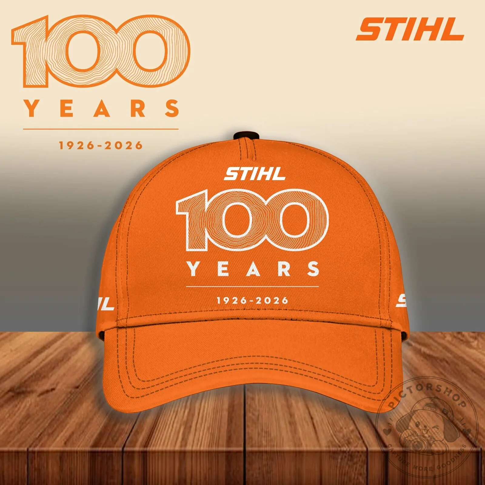 Stihl 100 Years Anniversary 1926-2026 Orange Baseball Cap Hat