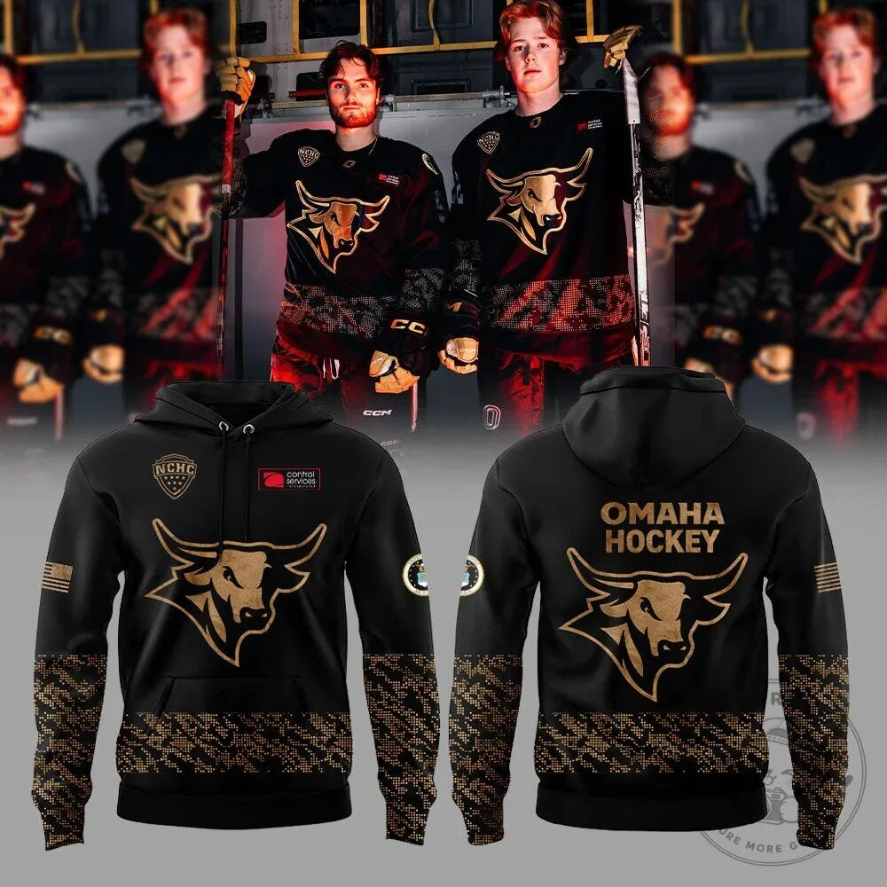 Omaha Mavericks Hockey Military Appreciation Black Hoodie