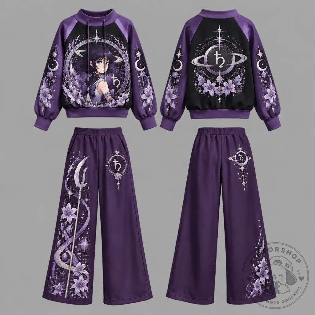 Sailor Moon Sailor Saturn Anime Character Purple Hoodie