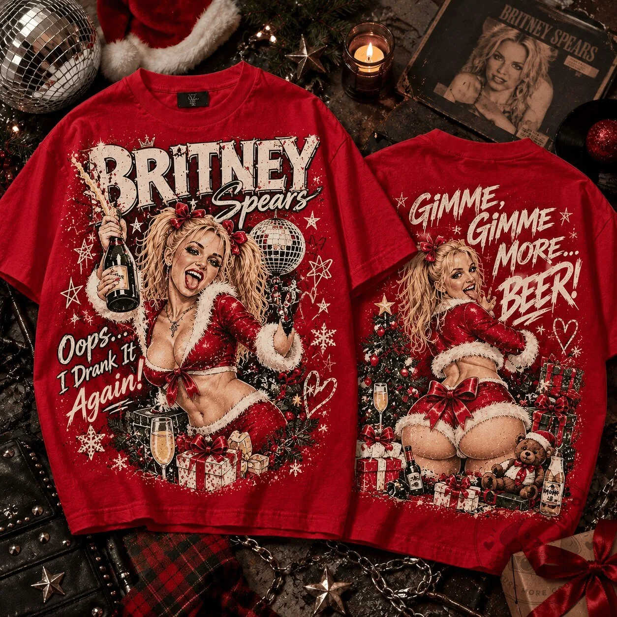 Britney Spears Gimme Gimme More Beer Christmas Holiday T-Shirt