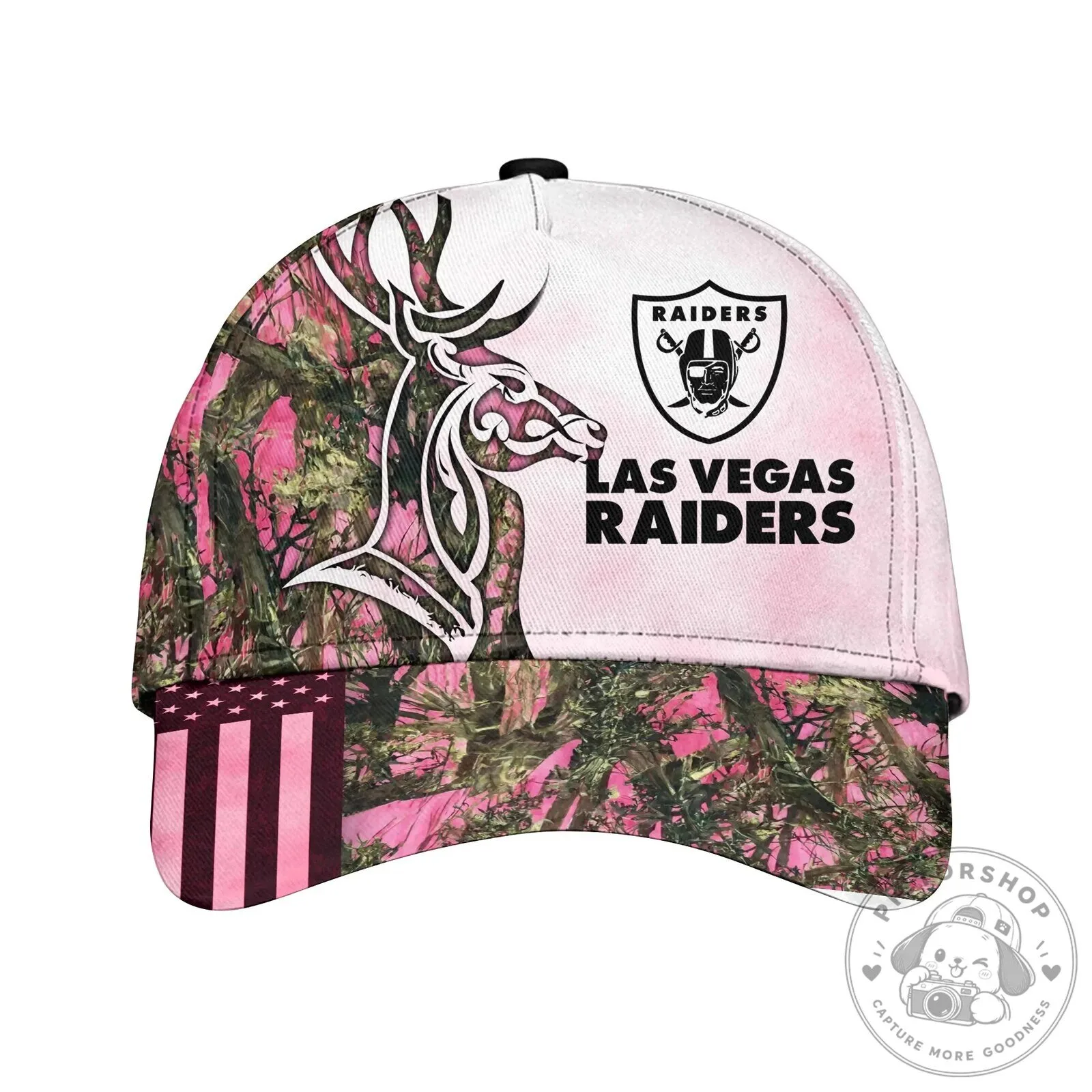 Las Vegas Raiders Hunting Camouflage Deer Antler Cap Hat
