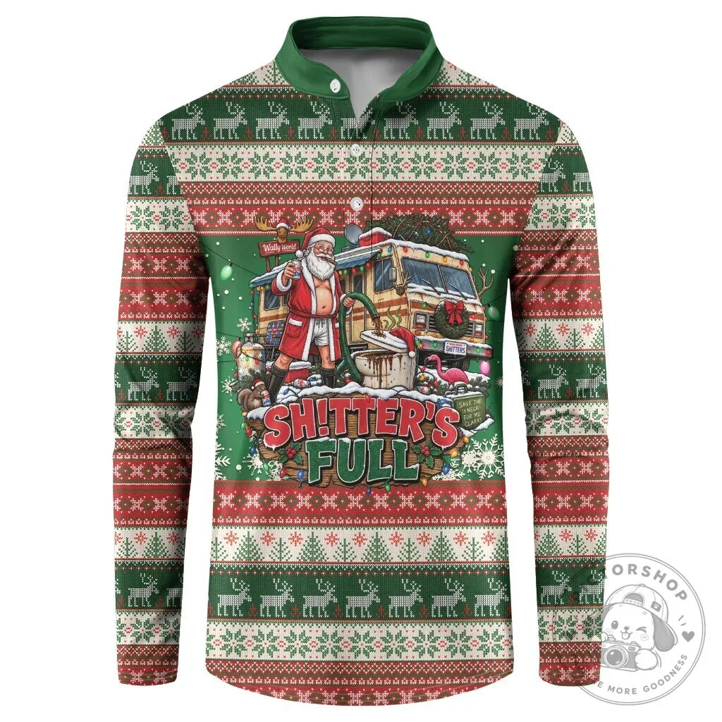 Christmas Vacation Shitter Was Full Ugly Sweater Style Long-Sleeve Shirt 2 Christmas Vacation Shitter Was Full Ugly Sweater Style Long-Sleeve Shirt