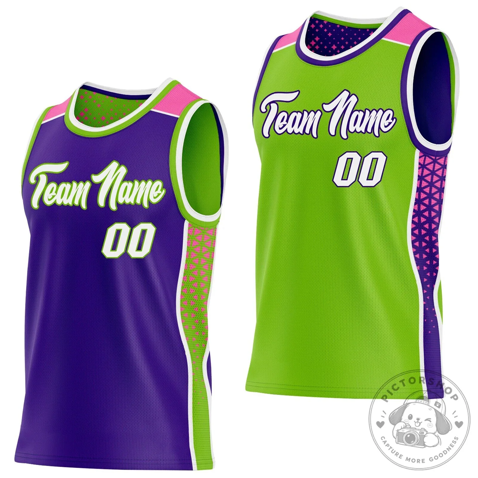 Custom Reversible Basketball Team Name Number Jersey
