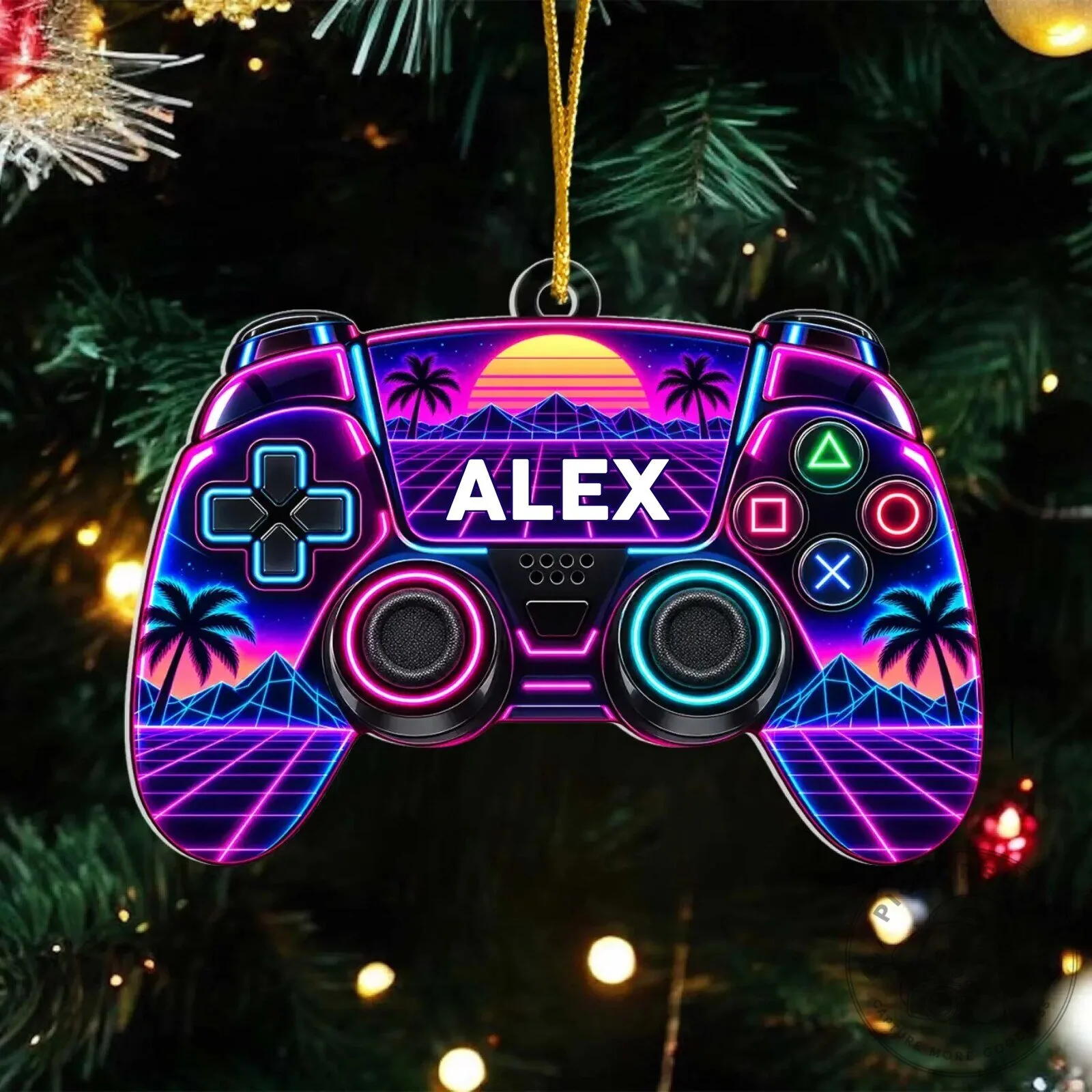PC Gaming Controller Christmas Ornament, Personalized Gamer Gift for Alex 8 PC Gaming Controller Christmas Ornament, Personalized Gamer Gift for Alex