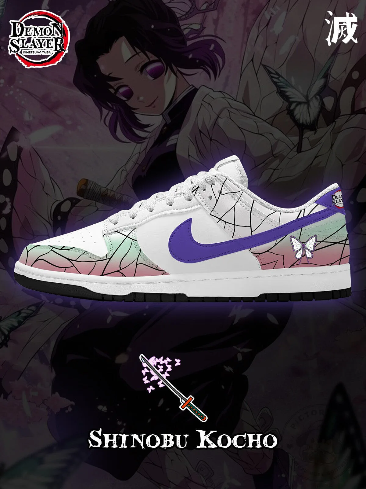 Demon Slayer Shinobu Kocho Anime Character Design Fashionable Sneakers