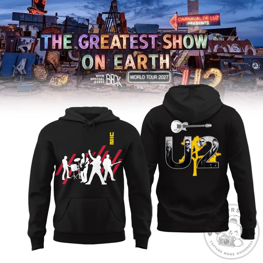U2 The Greatest Show On Earth World Tour 2027 Concert Black Hoodie U2 The Greatest Show On Earth World Tour 2027 Concert Black Hoodie