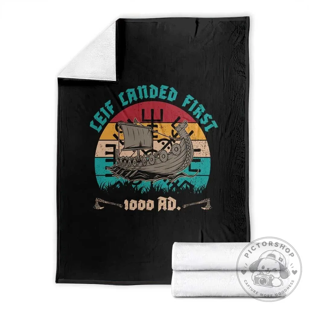 Leif Erikson Landed First 1000 AD Viking Longship Norse History Throw Blanket 3 Leif Erikson Landed First 1000 AD Viking Longship Norse History Throw Blanket