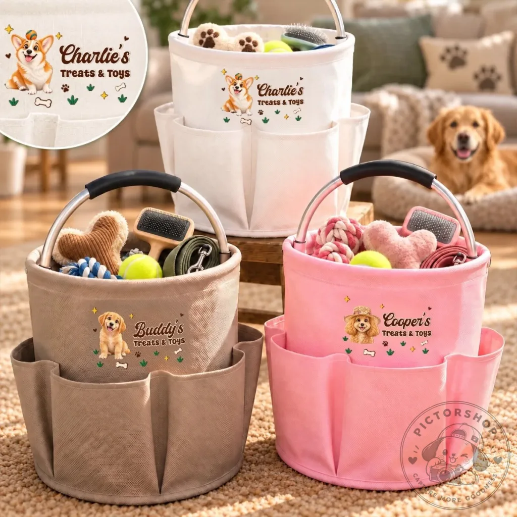 Personalized Dog Treats and Toys Storage Bag with Custom Pet Name and Breed Personalized Dog Treats and Toys Storage Bag with Custom Pet Name and Breed