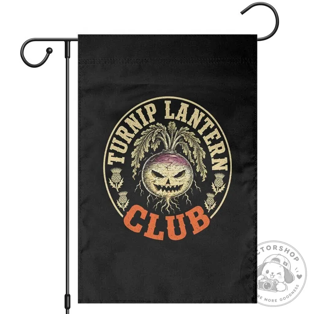 Turnip Lantern Club Vintage Celtic Scottish Irish Halloween Spooky Garden Flag