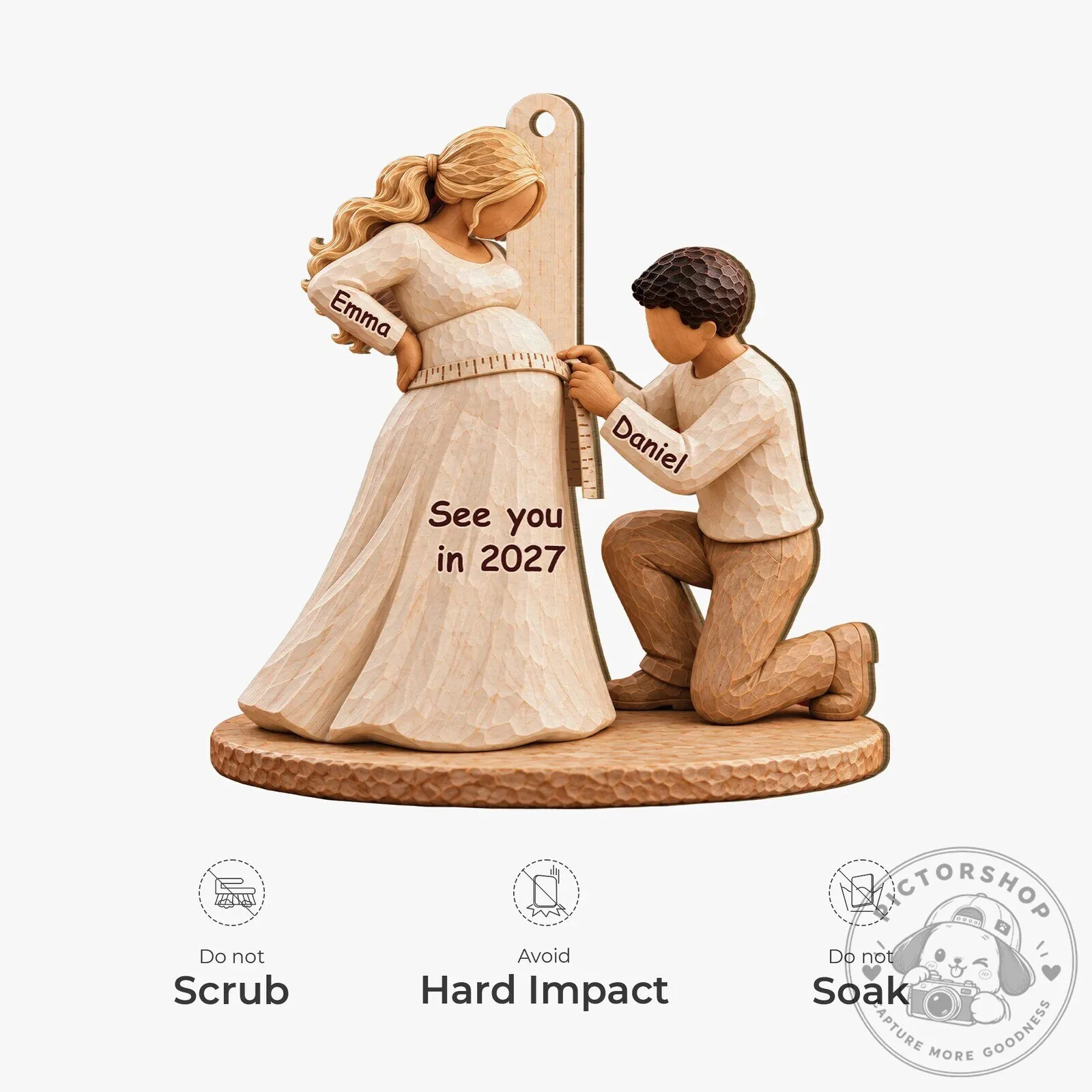 Personalized Expecting Parents Baby Bump Measuring Christmas Tree Ornament 12 Personalized Expecting Parents Baby Bump Measuring Christmas Tree Ornament