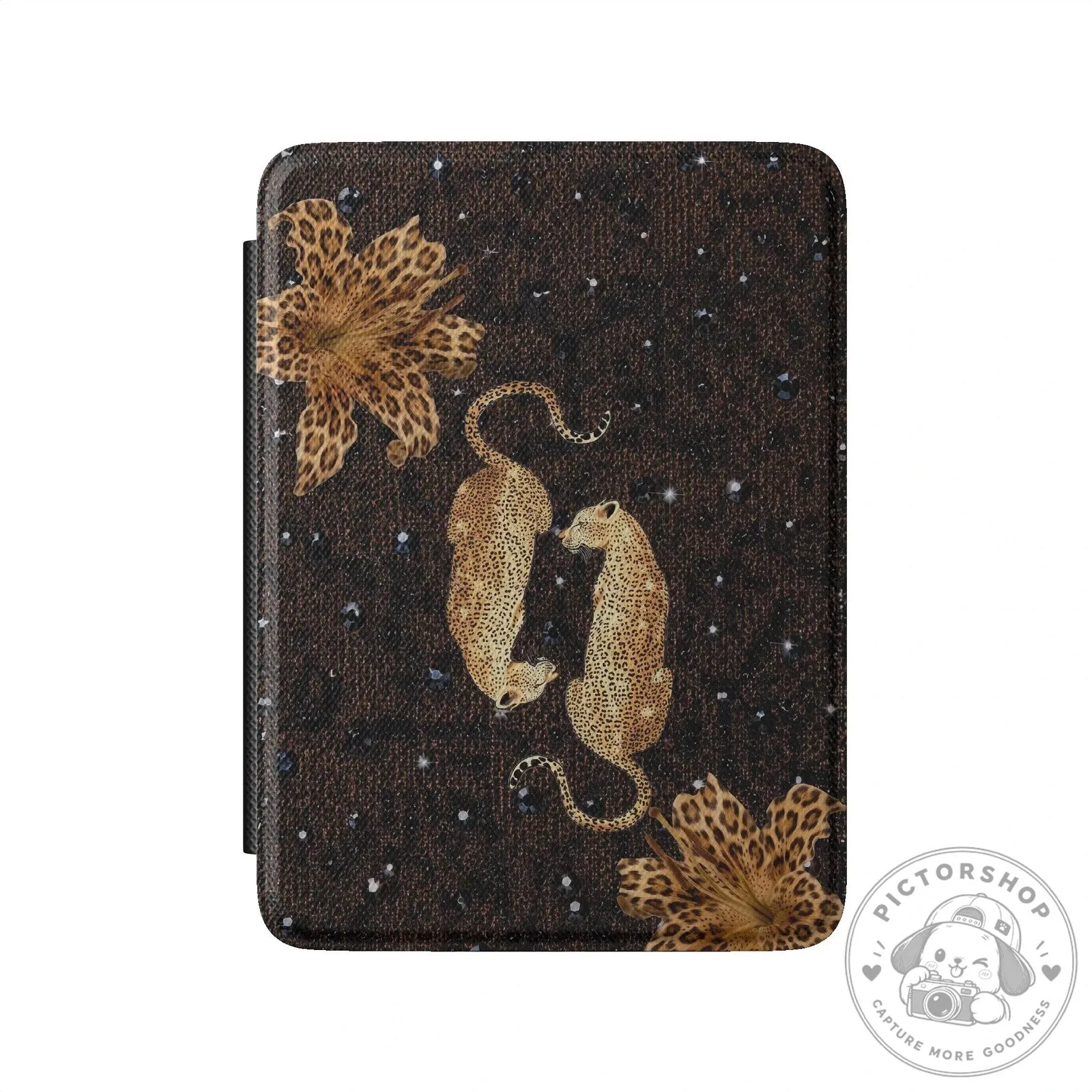 Elegant Leopard Print and Floral Design Kindle Paperwhite E-Reader Case 7 Elegant Leopard Print and Floral Design Kindle Paperwhite E-Reader Case