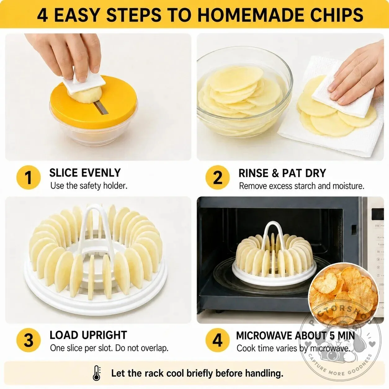Microwave Potato Chip Maker with Slicer Bowl Set for Crispy Chips 20 Microwave Potato Chip Maker with Slicer Bowl Set for Crispy Chips