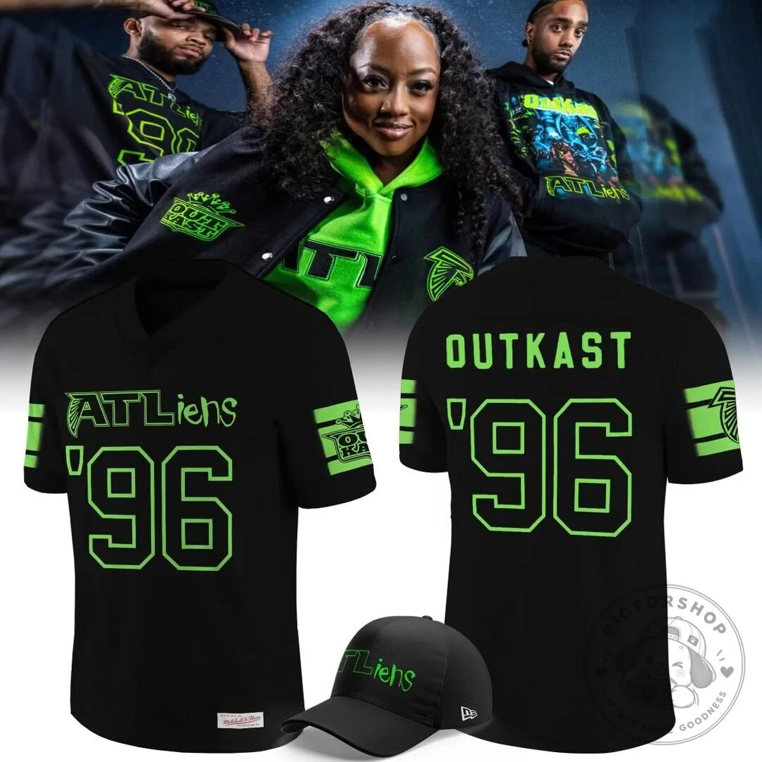 Atlanta Falcons OutKast ATLiens 1996 Album Anniversary Football Jersey 7 Atlanta Falcons OutKast ATLiens 1996 Album Anniversary Football Jersey