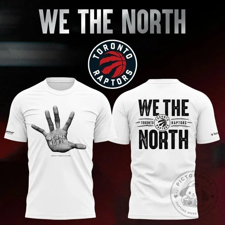 Toronto Raptors We The North Hand Graphic Basketball Fan T-Shirt
