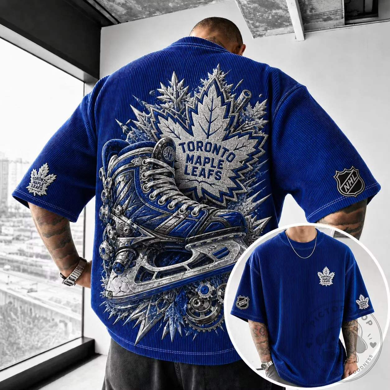 Toronto Maple Leafs Ice Hockey Skate Fan Apparel Short-Sleeve T-Shirt 6 Toronto Maple Leafs Ice Hockey Skate Fan Apparel Short-Sleeve T-Shirt
