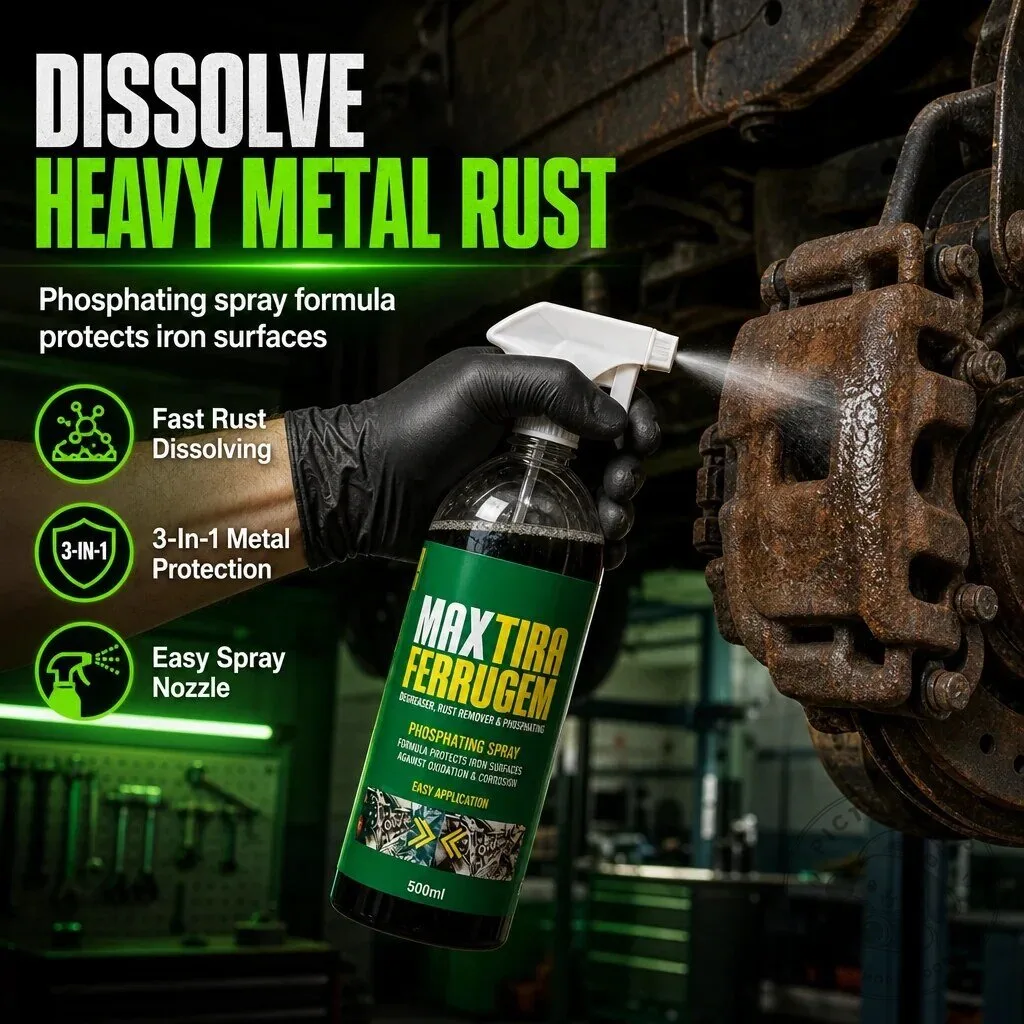 Maxtira Ferrugem 3-in-1 Heavy Metal Rust Remover and Phosphating Spray