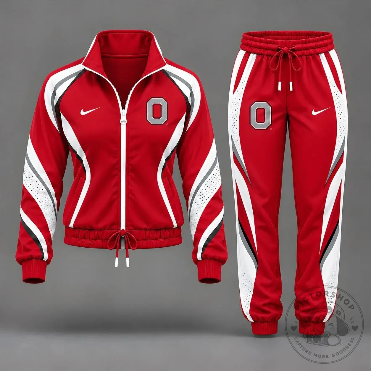 Ohio State Buckeyes NCAA Victory Lane Red and White Tracksuit Jacket 5 Ohio State Buckeyes NCAA Victory Lane Red and White Tracksuit Jacket